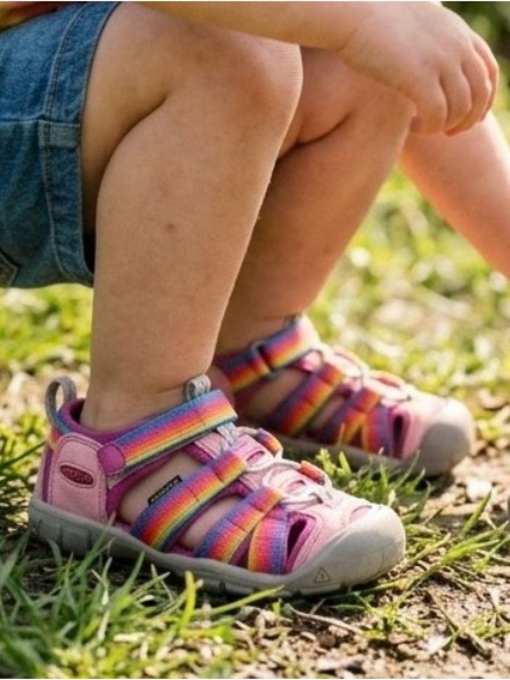 Keen Kids Pink Sandals with Rainbow Straps
